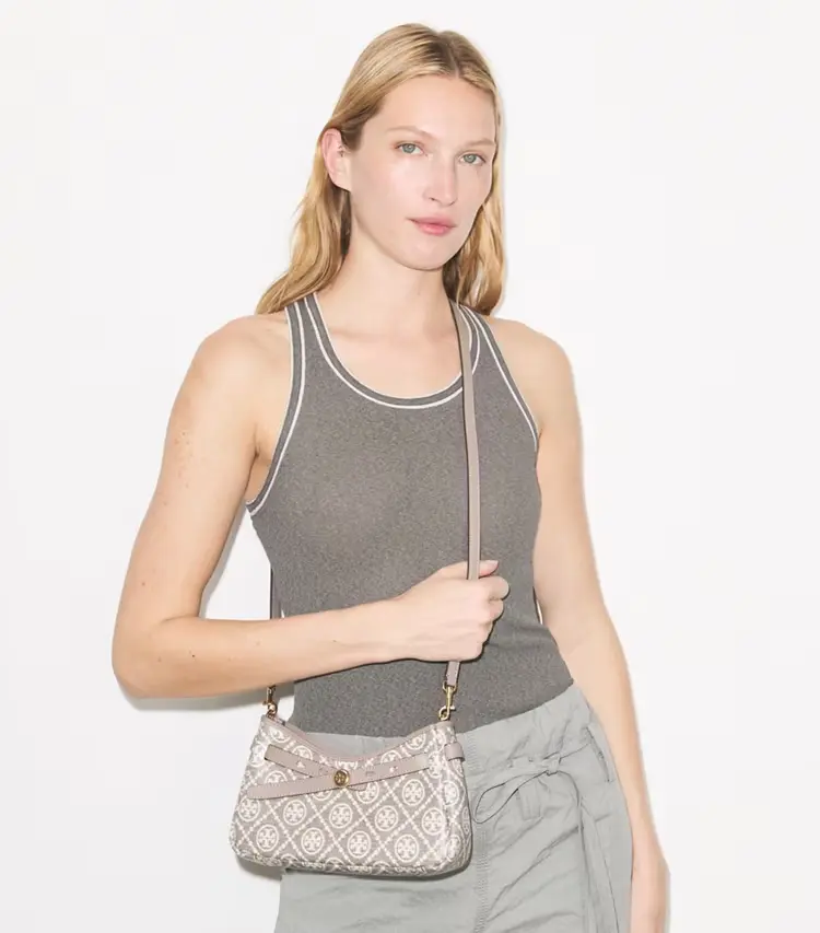 T Monogram Coated Jacquard Romy Zip-Top Crossbody Bag - Image 2