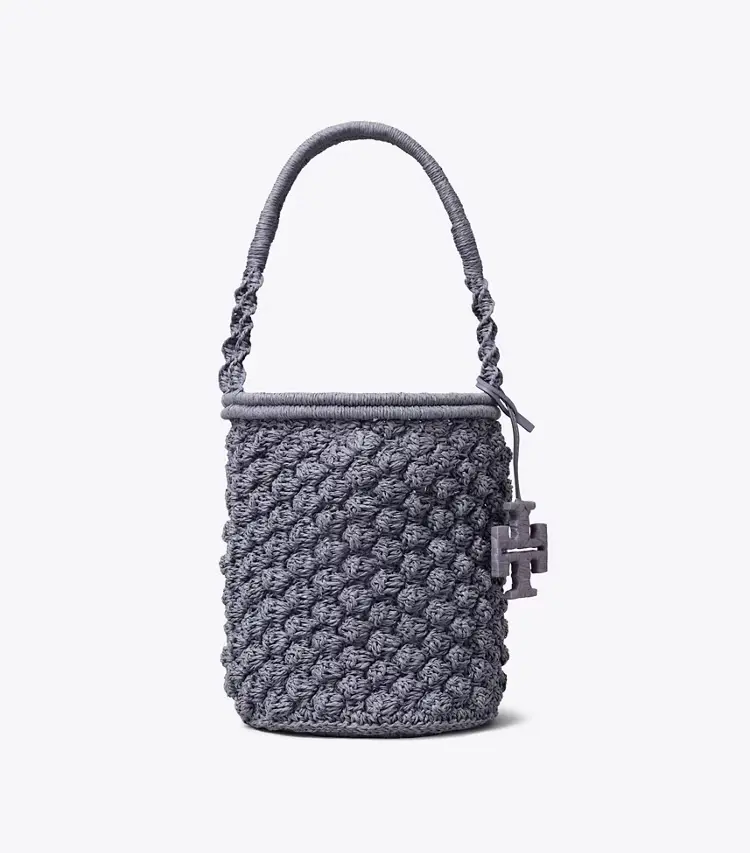 Ella Hand-Crocheted Popcorn Bucket Bag - Image 3