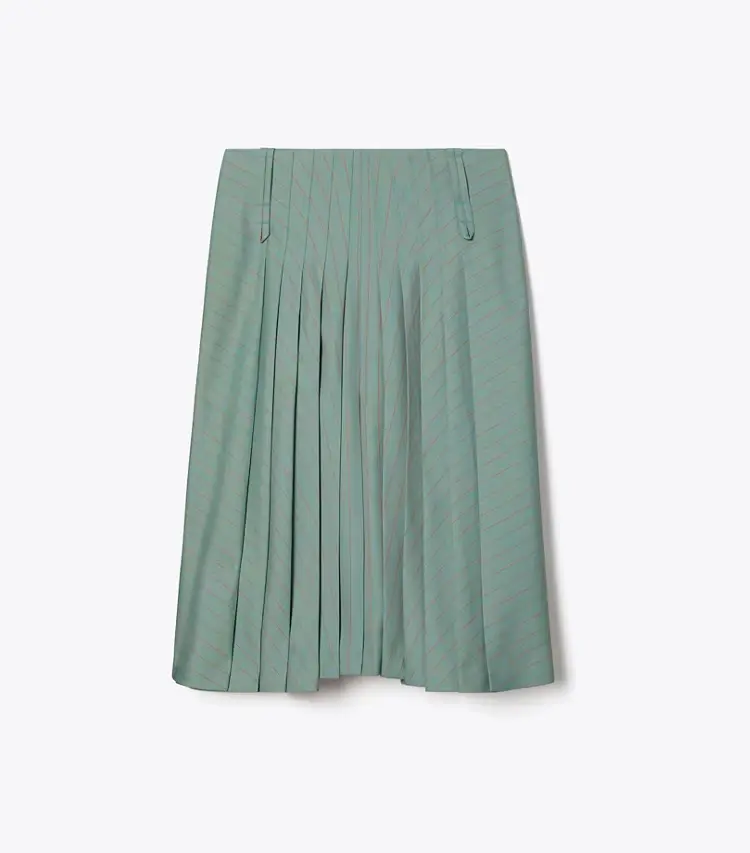 Pleated Wool Skirt