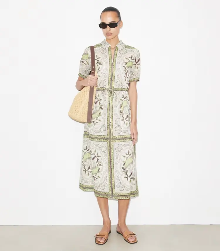 Cinched Cotton Zip Dress - Image 2