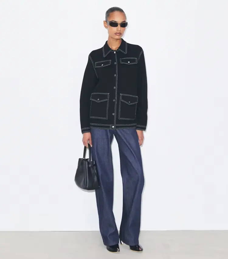 Topstitch Wool Jacket - Image 3