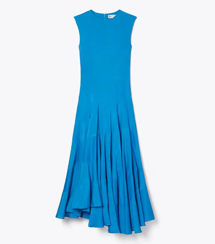 Flared Cotton Silk Dress