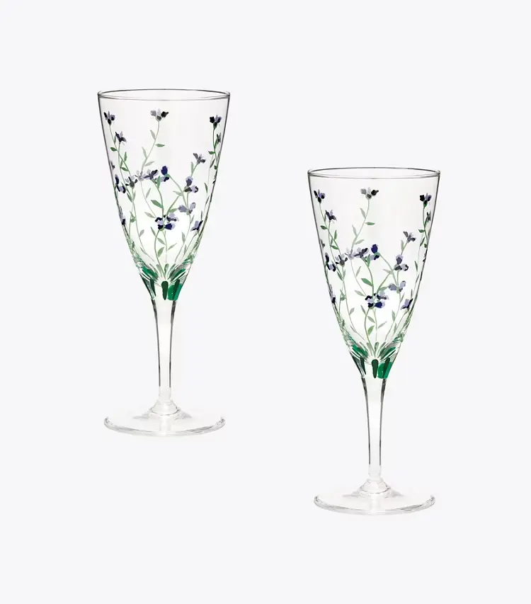 Jolie Fleur Champagne Glass, Set Of 2