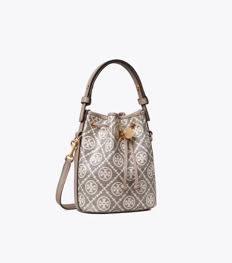 T Monogram Coated Jacquard Mini Bucket Bag
