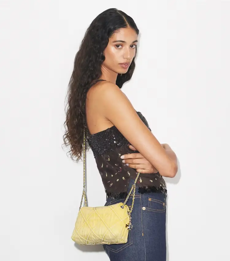 Fleming Denim Soft Crossbody Bag - Image 2