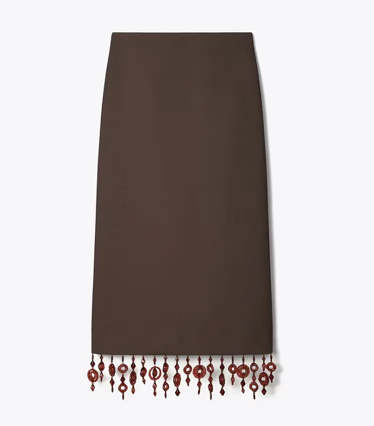 Embellished Crepe Skirt