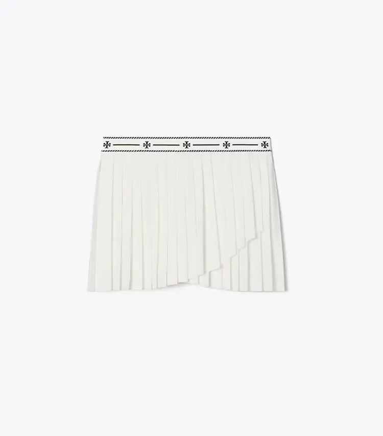 Jacquard Performance Jersey Pleated Overlay Skirt