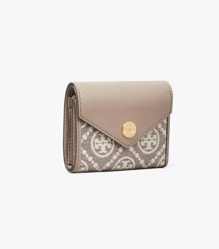 T Monogram Coated Jacquard Envelope Small Wallet