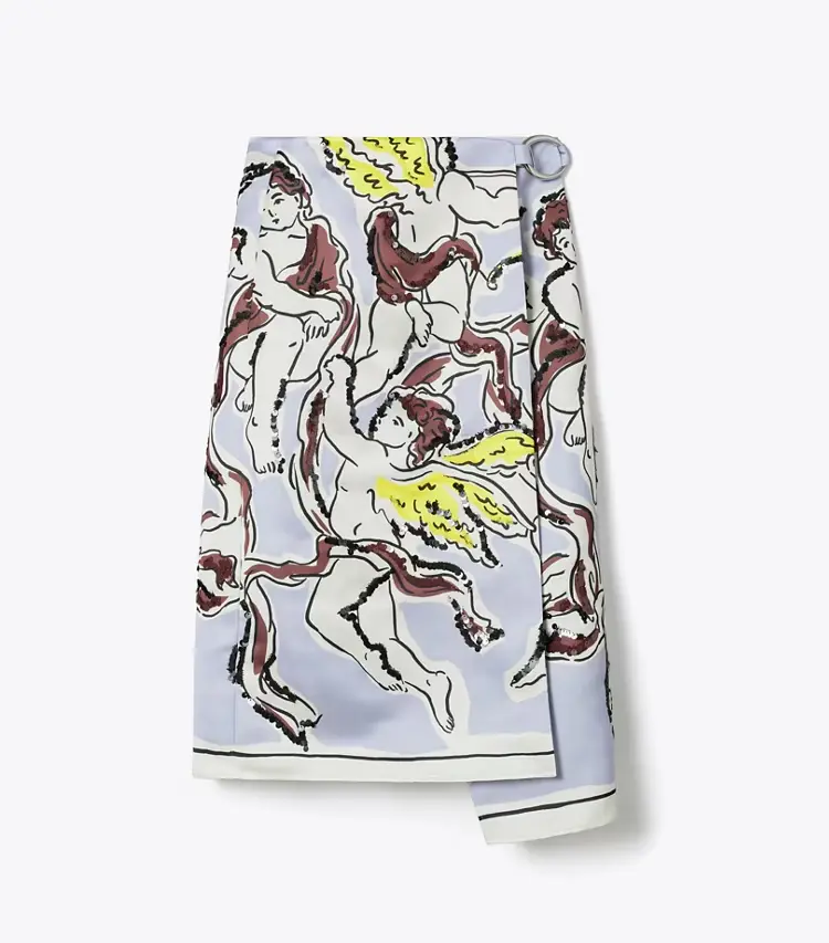 Printed Satin Skirt