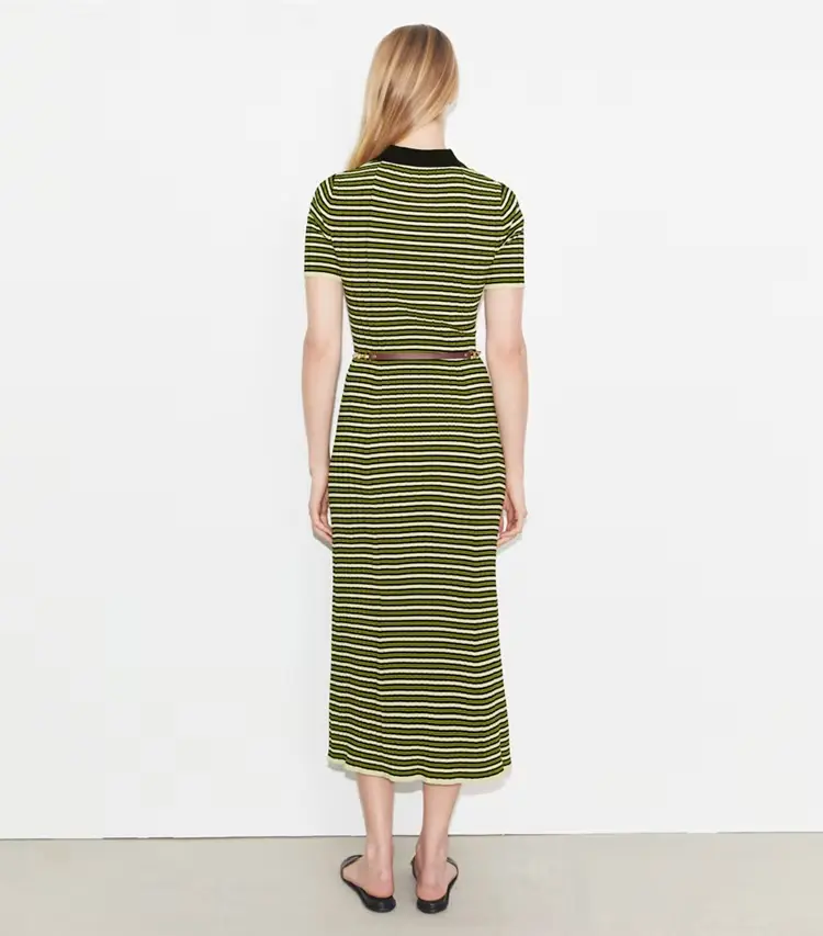 Stripe Knit Polo Dress - Image 3