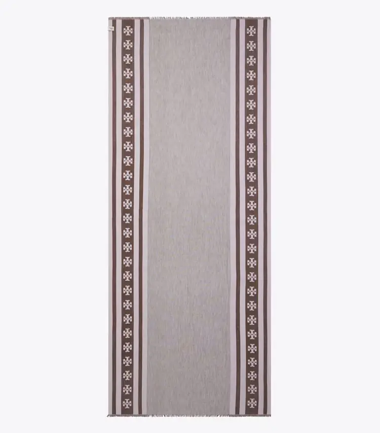 Logo Stripe Oblong Scarf