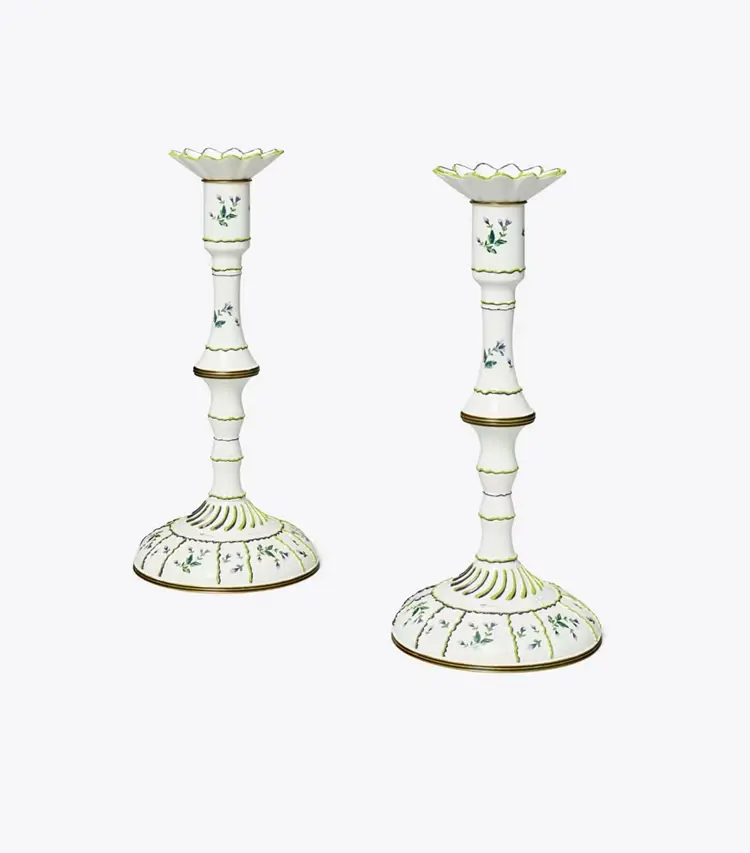 Jolie Fleur Candlesticks, Set Of 2