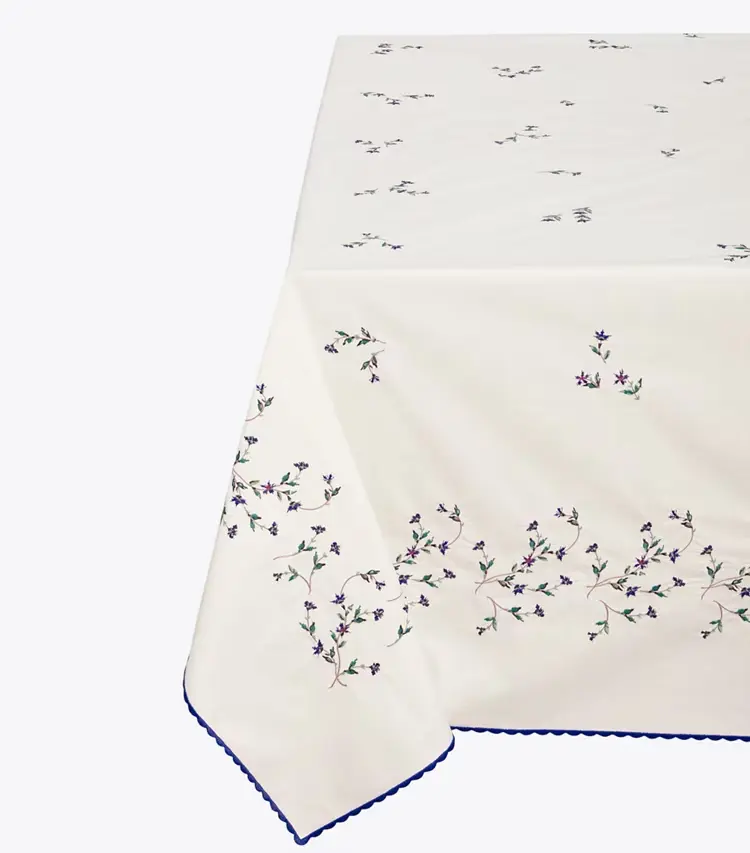 Jolie Fleur Embroidered Square Tablecloth - Image 2