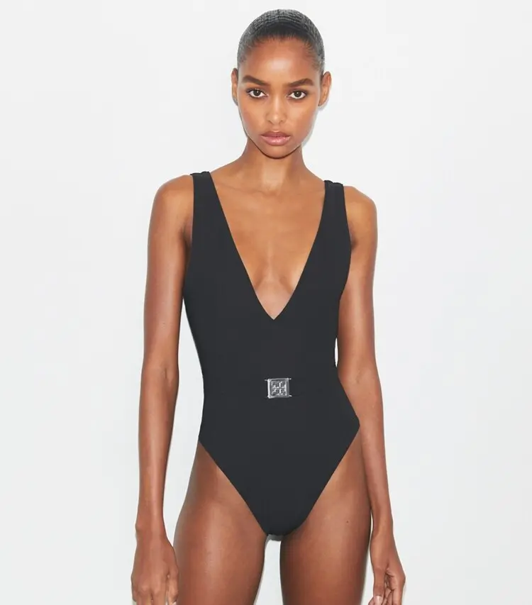 Belted Logo Swimsuit - Image 2