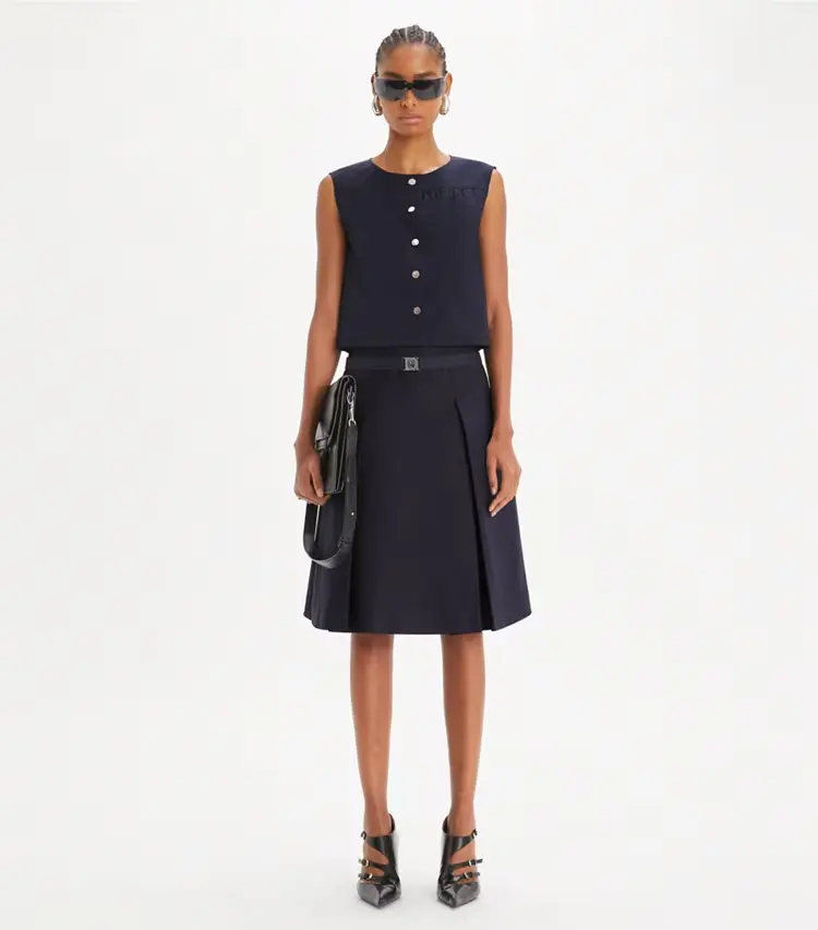 Cotton Poplin Button Top - Image 3