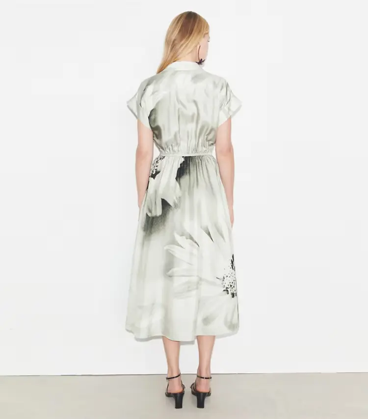Printed Silk Twill Shirtdress - Image 3
