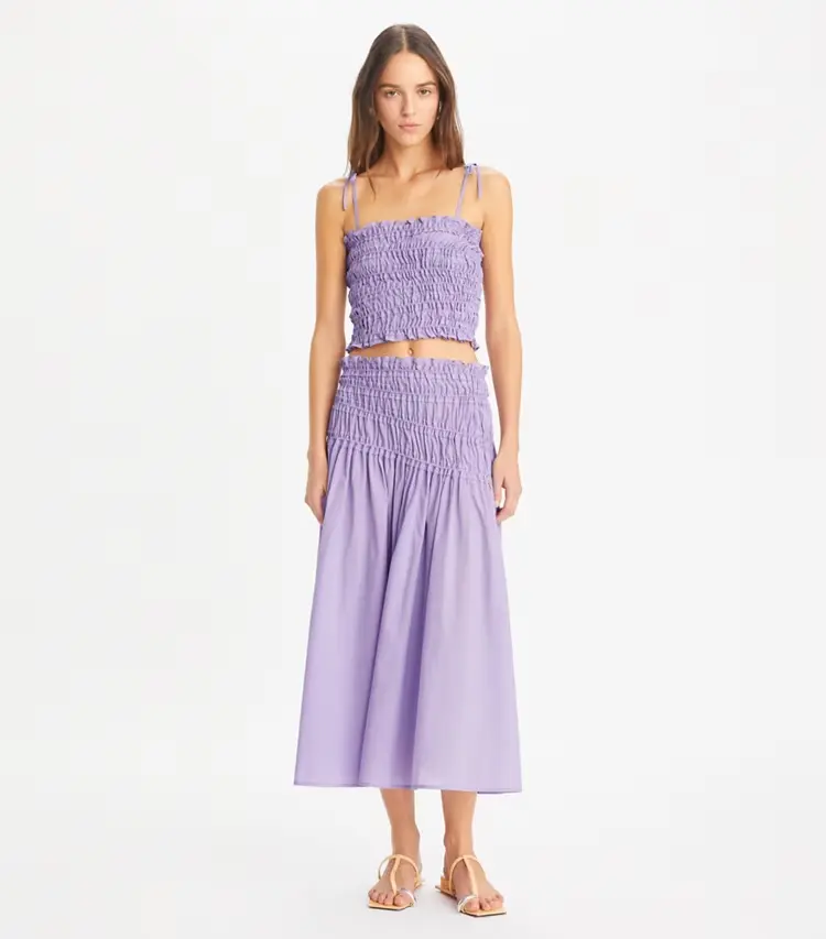Smocked Cotton Skirt - Image 2