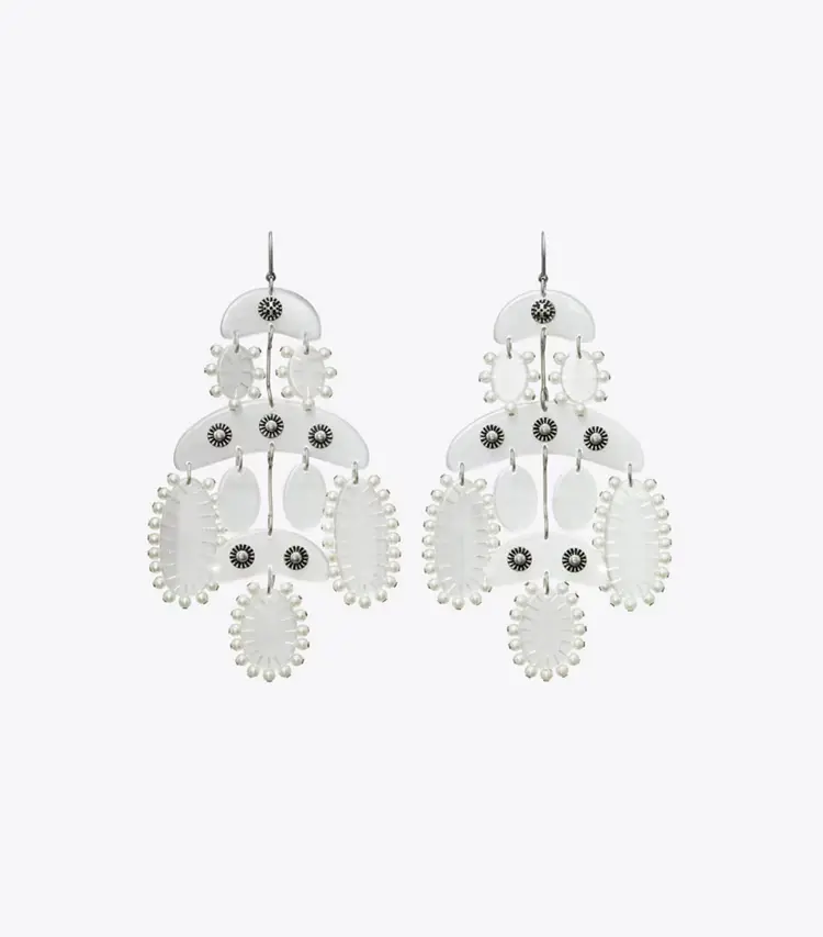 Abstract Beaded Chandelier Earrings