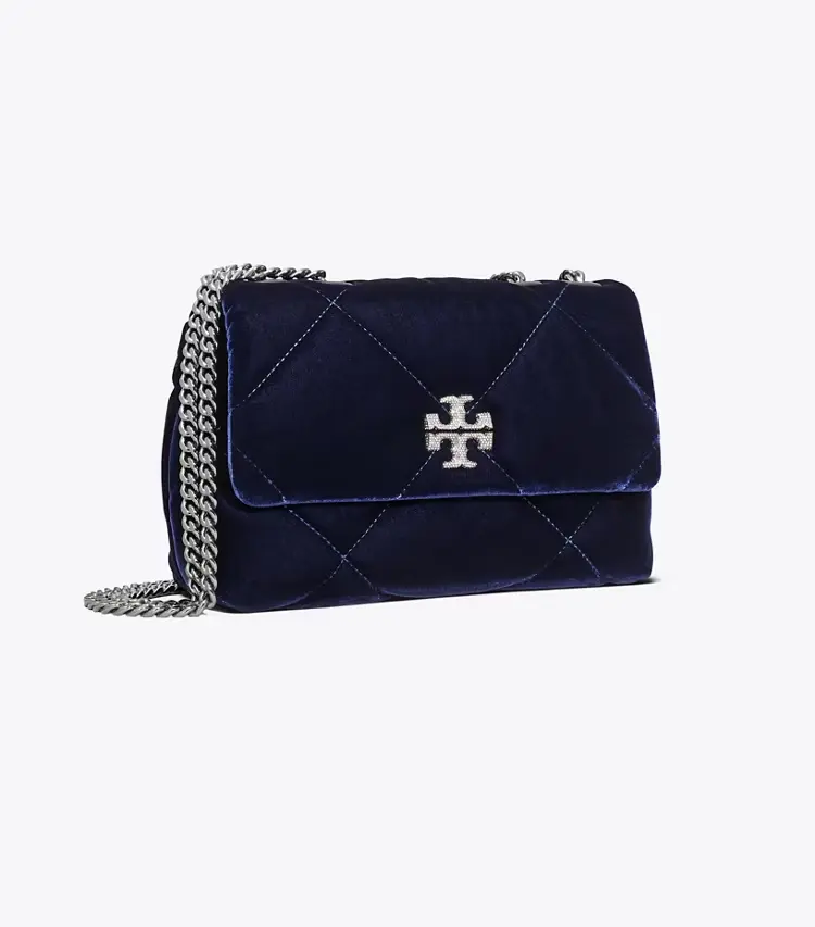 Small Kira Diamond Quilt Velvet PavÉ Shoulder Bag