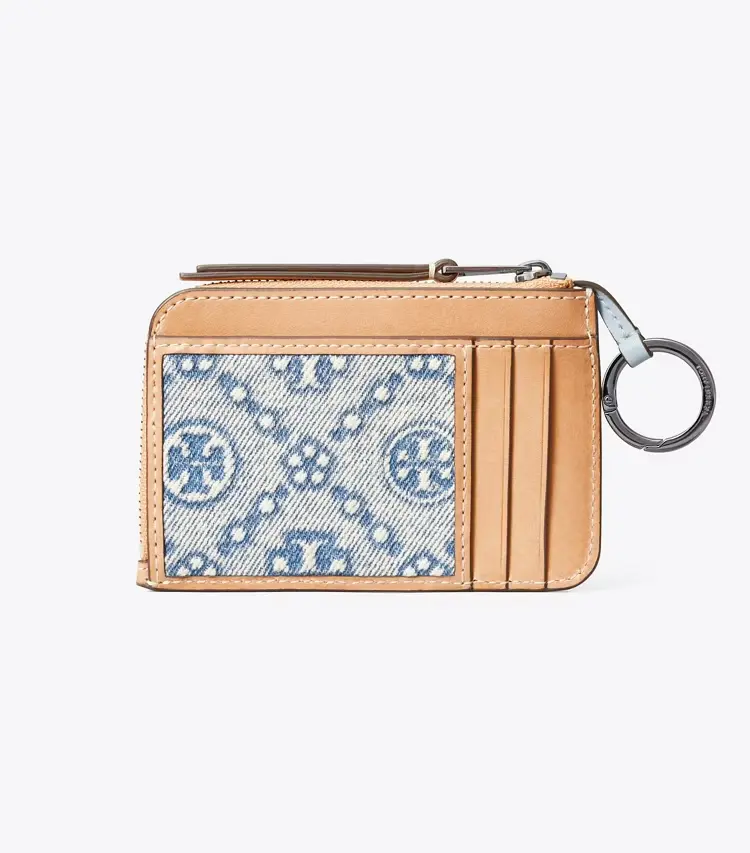 T Monogram Denim Zip Card Case - Image 3