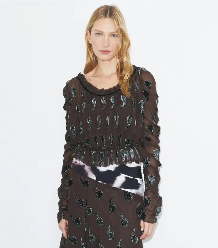 Ruched Velvet Top - Image 2