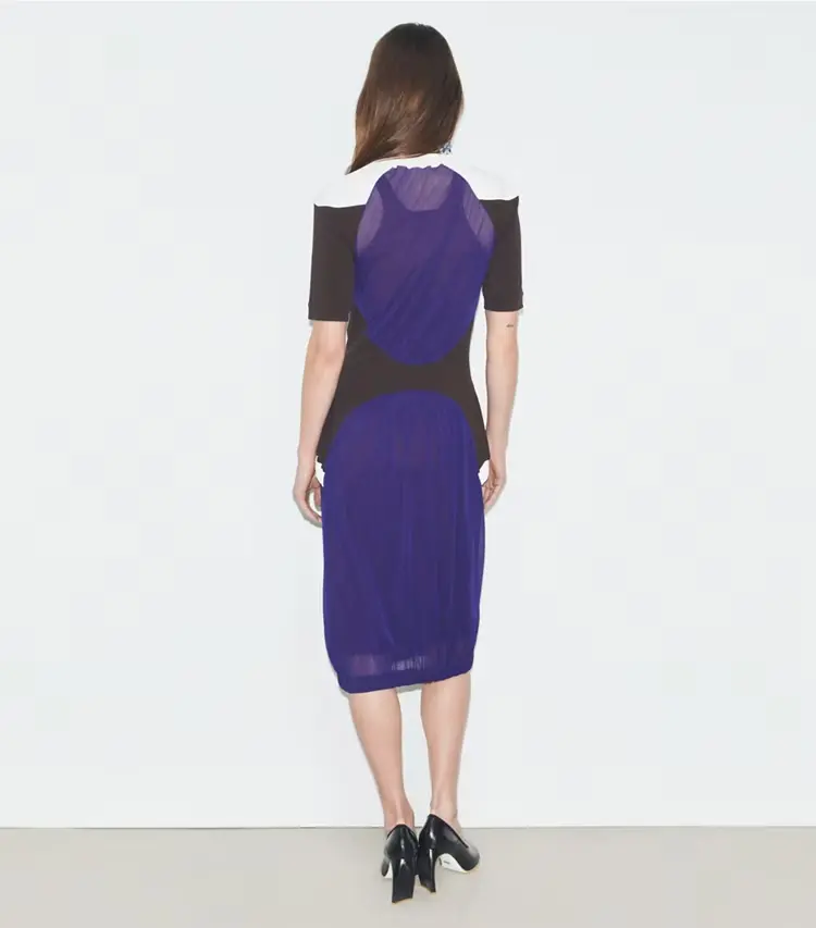 Colorblock Sheer Jersey Dress - Image 3