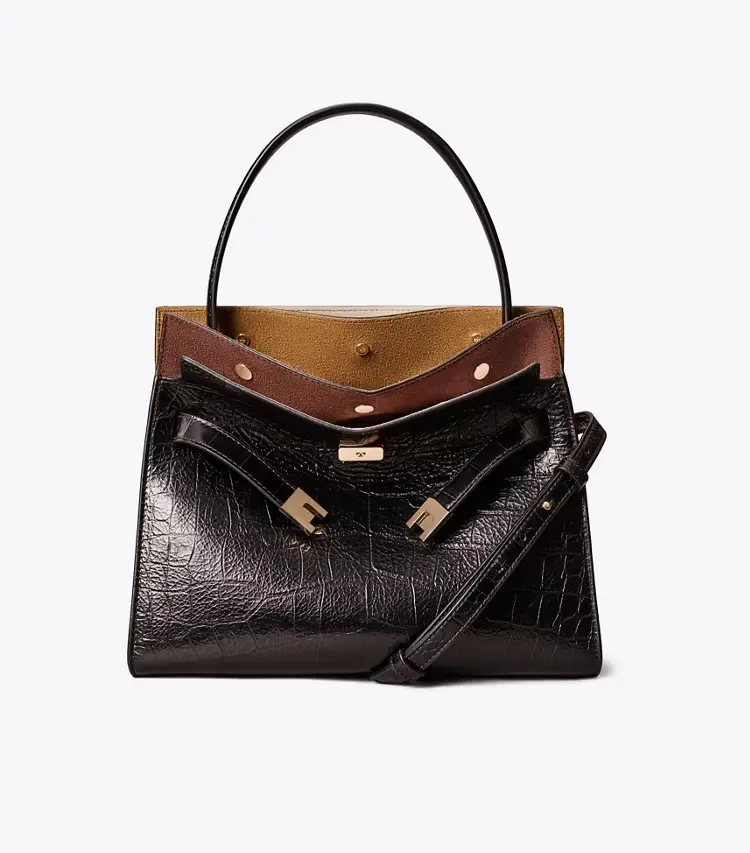 Small Lee Radziwill Embossed Double Bag - Image 3