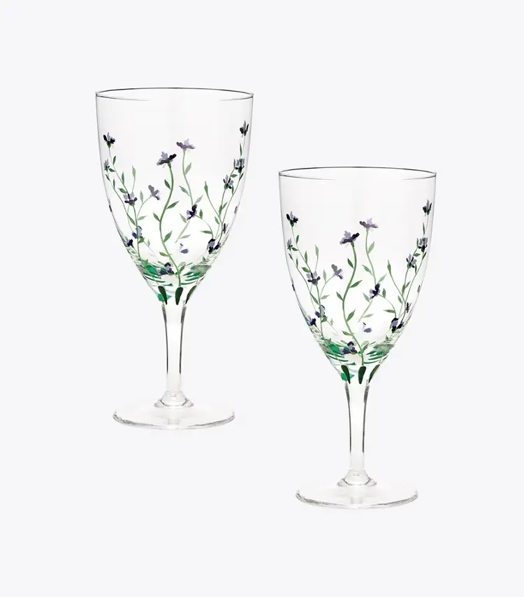 Jolie Fleur Wine Glass, Set Of 2