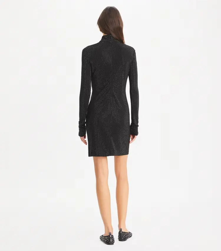 Embellished Viscose Turtleneck Dress - Image 3
