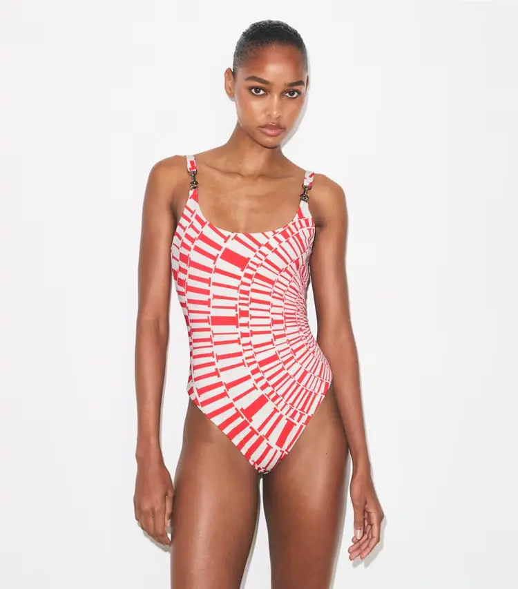 Printed Clip Tank Swimsuit - Image 2