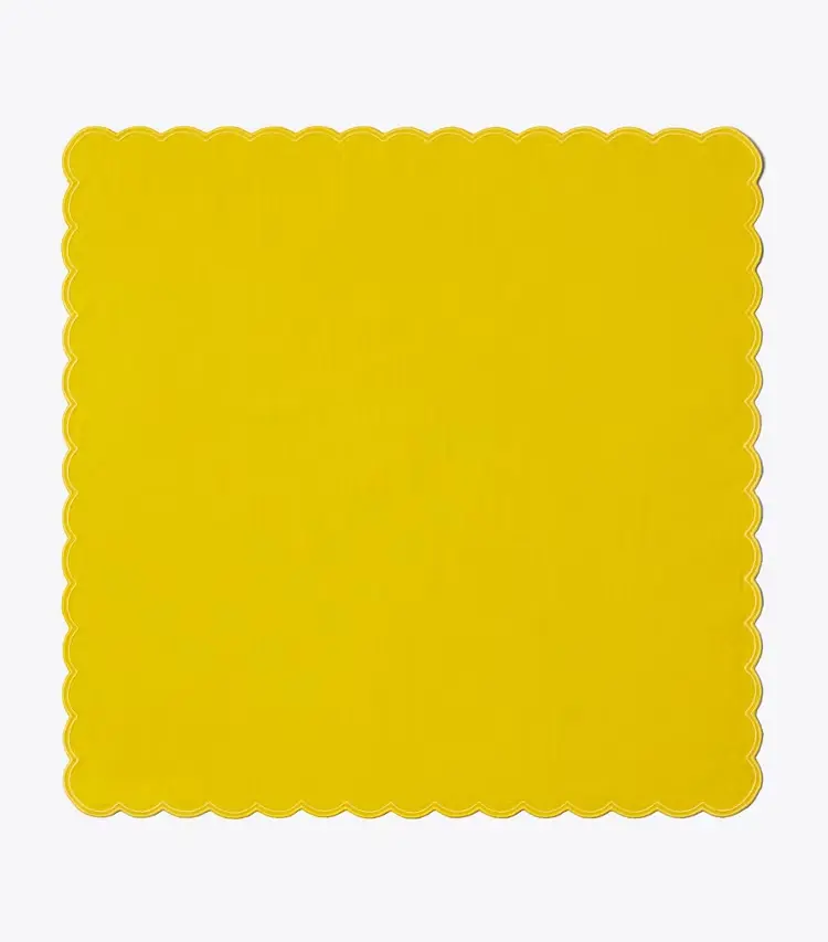 Scalloped Dinner Linen Napkin, Set Of 6