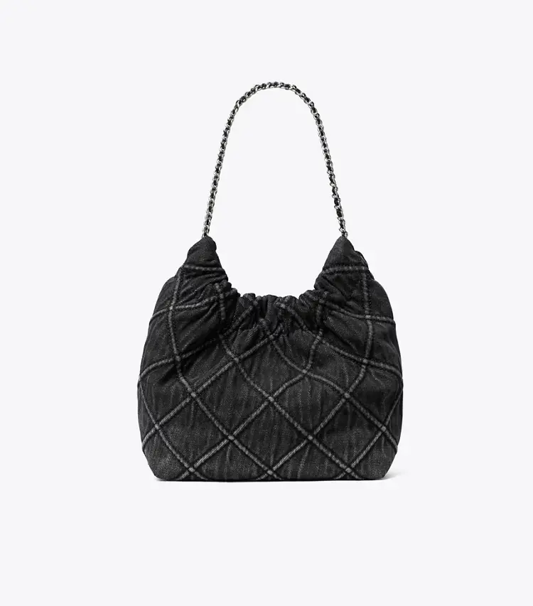 Mini Fleming Soft Denim Hobo Bag - Image 4