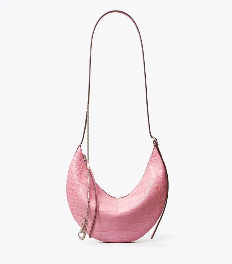 Pierced Croc-Embossed Crossbody Bag - Image 4