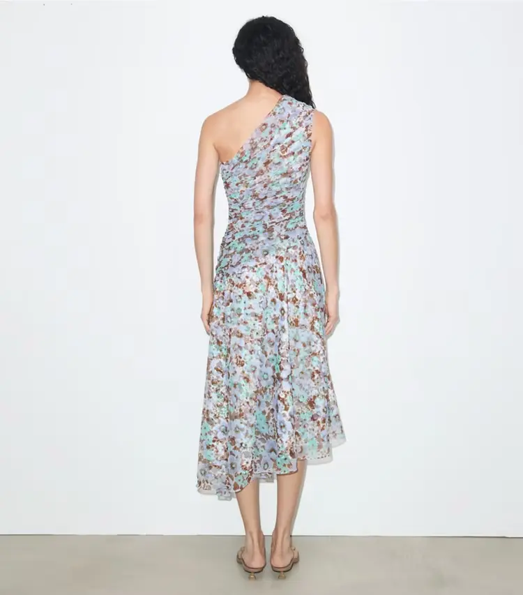 Printed One-Shoulder Dress - Image 3