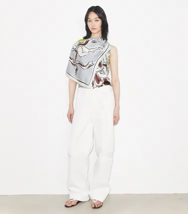 Printed Silk Cape Top - Image 3