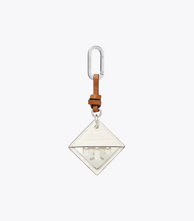 Hidden Logo Croc-Embossed Key Charm