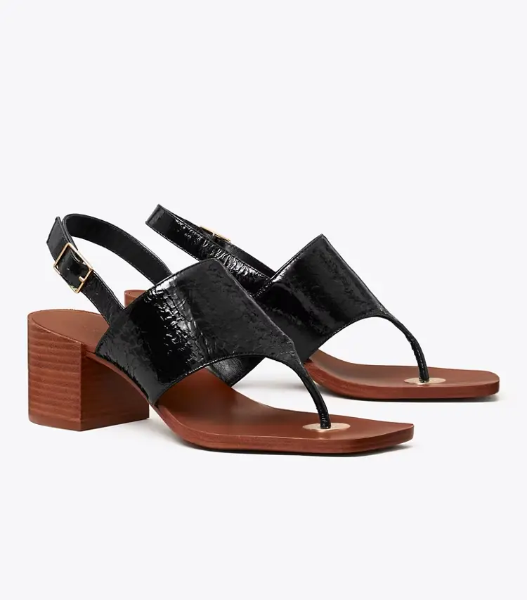 Double T Coin Heeled Sandal