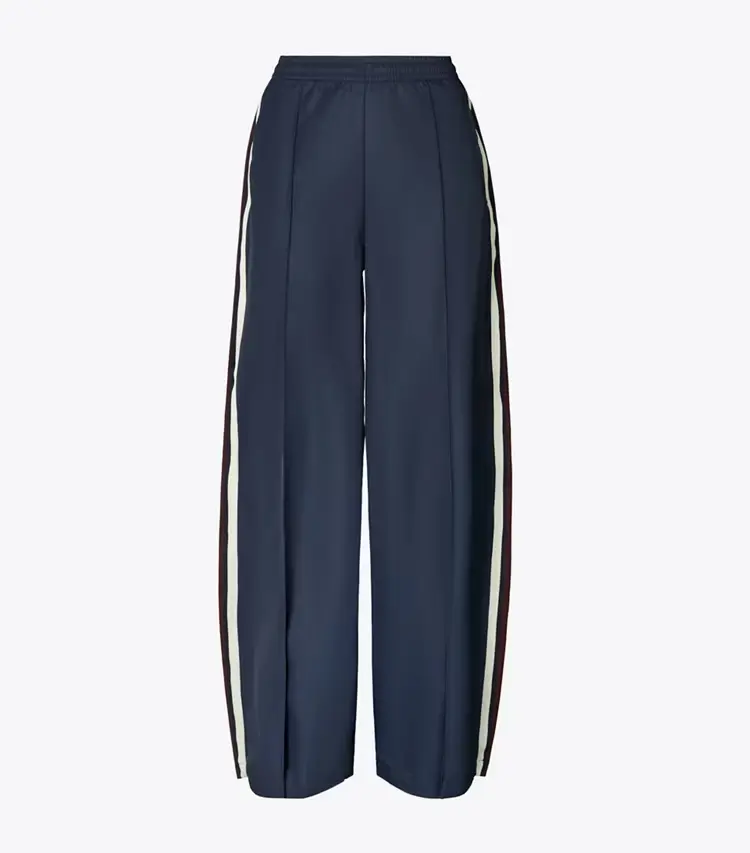 Wide-Leg Nylon Track Pant