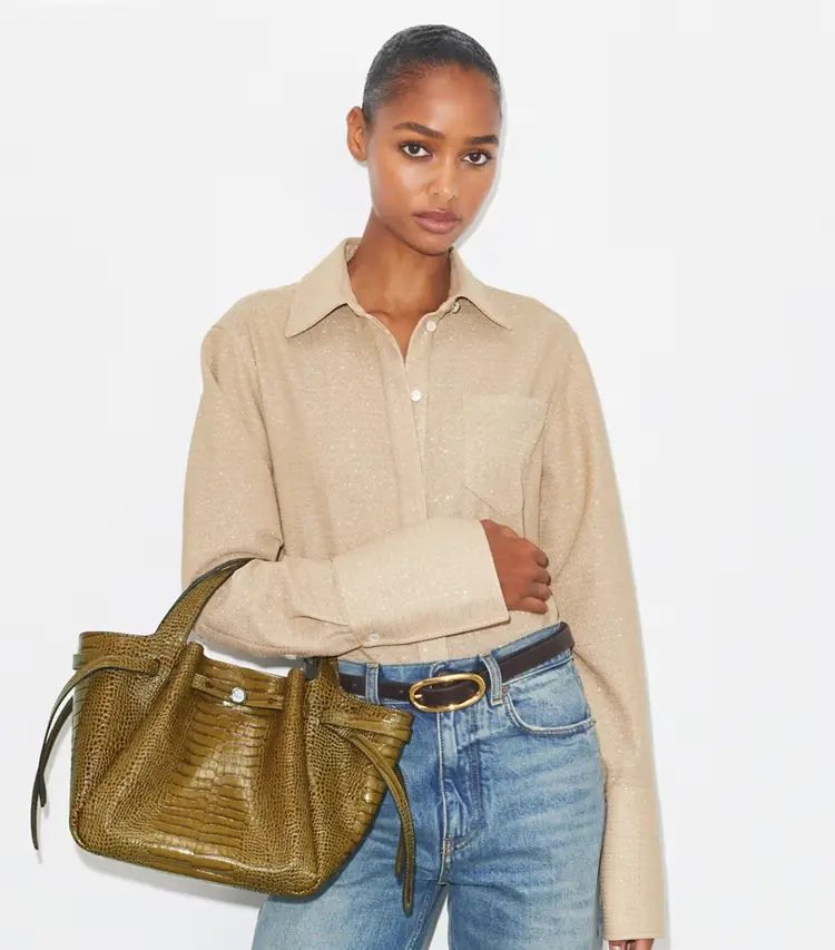 Small Romy Croc-Embossed Tote - Image 2