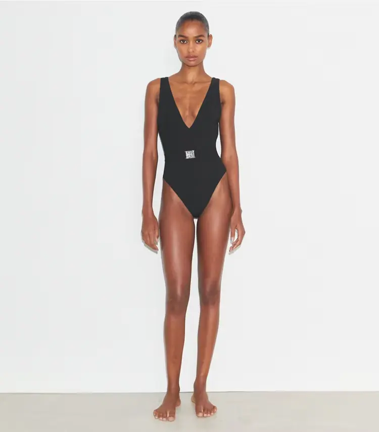 Belted Logo Swimsuit - Image 3