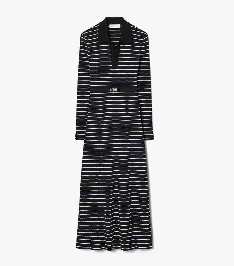 Cotton Knit Polo Dress