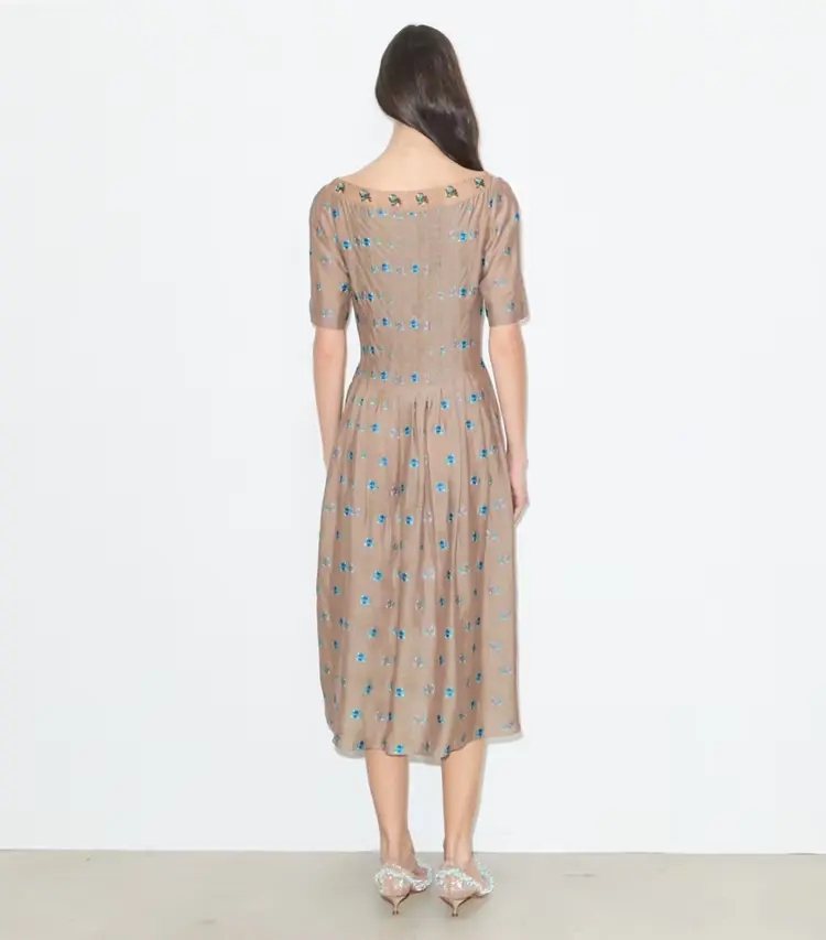 Embroidered Jacquard Dress - Image 3