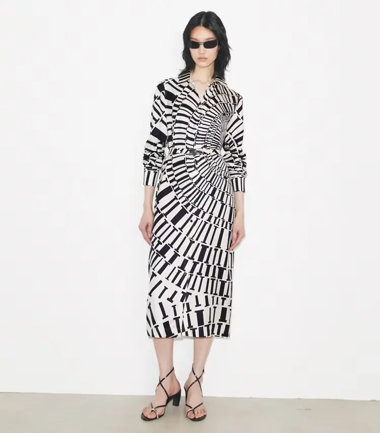 Printed Silk Shirtdress - Image 2