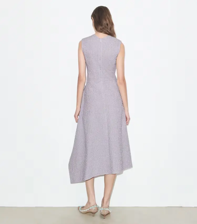 Asymmetric Cotton Wrap Dress - Image 3