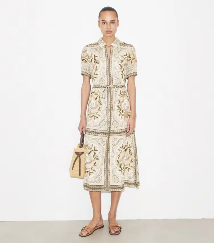 Cinched Cotton Zip Dress - Image 2