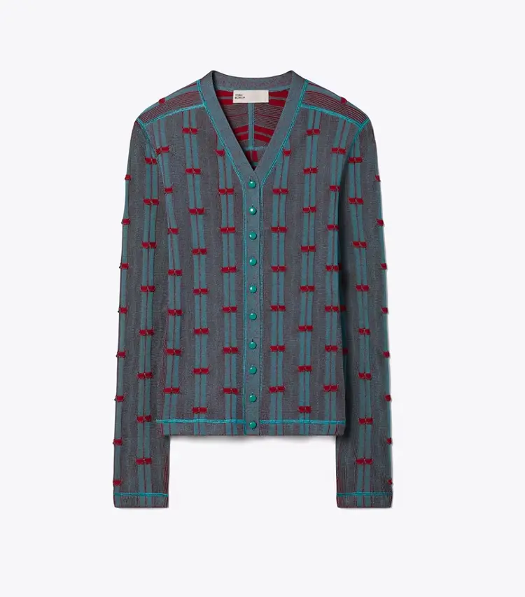 Ribbed Viscose Cardigan