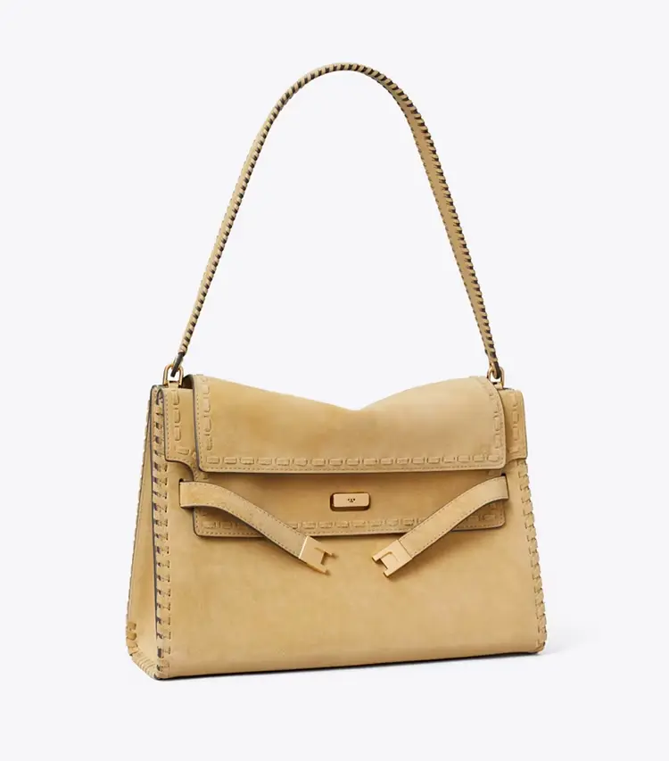 Large Lee Radziwill Suede Shoulder Bag