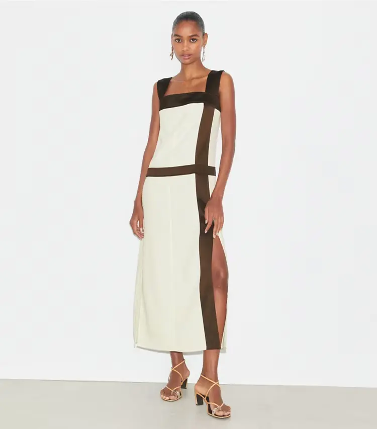Colorblock Satin Dress - Image 2