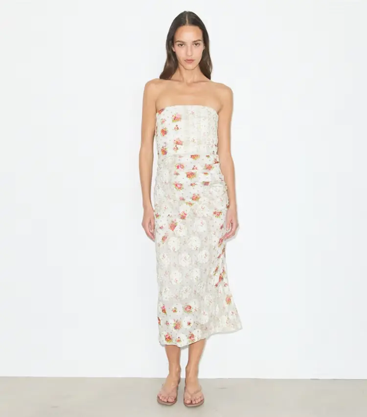 Strapless Cotton Jacquard Dress - Image 2