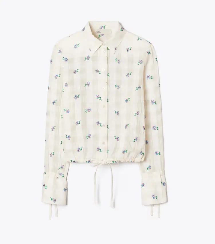 Embroidered Linen Blouse